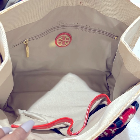 Tory Burch Unique Canvas Tote Back Customized with Free Autism Bracelet & Nails - Picture 11 of 17